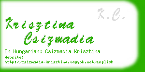 krisztina csizmadia business card